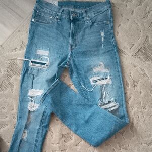 H&M Light Blue Distressed Skinny Jeans